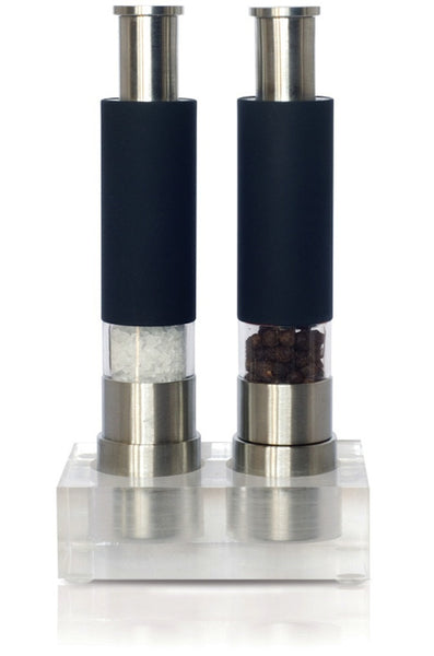 Salt and Pepper Grinder Set with Stand-Premium Quality Stainless