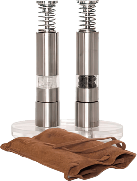 Travel Stainless Salt and Pepper Grinder Set