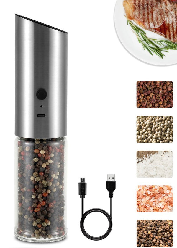 Rechargeable USB Salt and Pepper Electric Grinder-Available This July!