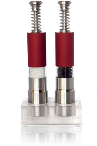 Spring Action Red Salt and Pepper Grinder Set