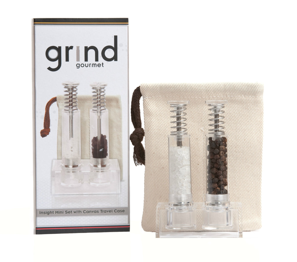 Travel Stainless Salt and Pepper Grinder Set – Grind Gourmet