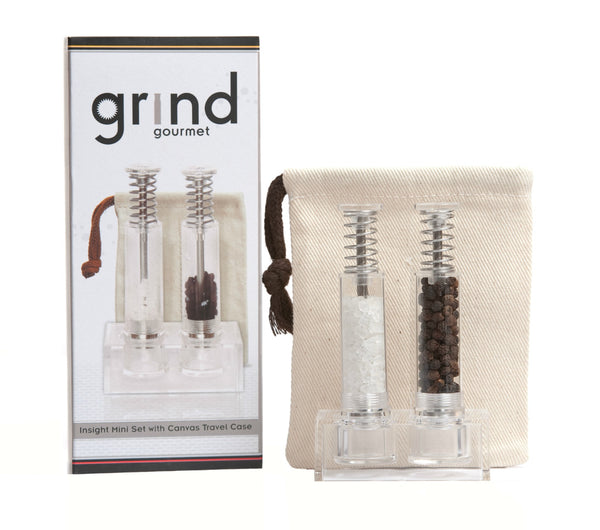 Travel Poly Salt and Pepper Grinder Set